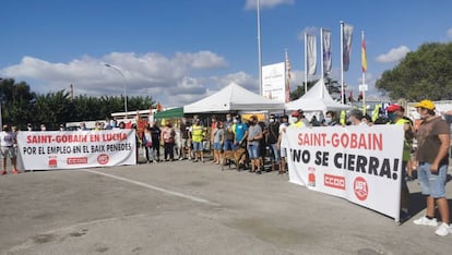 Protesta de los trabajadores de Saint-Gobain en Tarragona. 