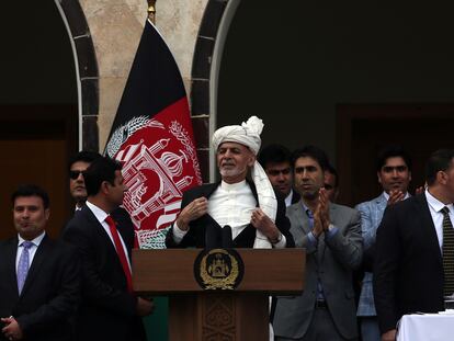 Ashraf Ghani, durante un mitin el 9 de marzo de 2020.