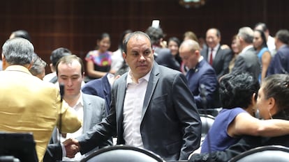 Cuauhtémoc Blanco durante la sesión donde se discutió su desafuero, en marzo pasado en la Cámara de Diputados, en Ciudad de México.