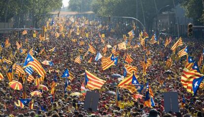 Un moment de la multitudin&agrave;ria Diada del darrer 11 de setembre.