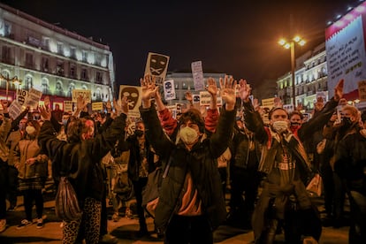 Concentración en Madrid contra la condena a Pablo Hasél.