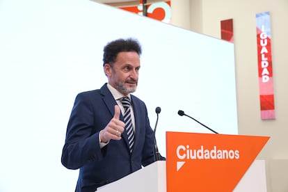 El portavoz de Ciudadanos en el Congreso, Edmundo Bal, después de la reunión del Comité Permanente del partido, este lunes en Madrid.