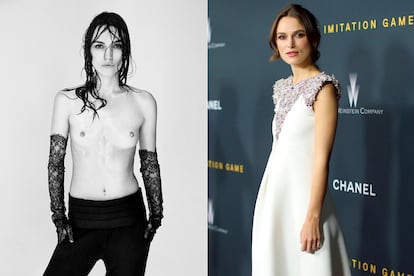 Keira Knightley sufrió en el pasado un más que comentado aumento de pechos en el poster de El Rey Arturo (2004) y en 2009 en el anuncio de Coco Mademoiselle de Chanel. Para resarcirse de los abusos del Photoshop, la actriz ofreció una entrevista a Interview en el pasado número de septiembre donde se dejó fotografiar en topless por Patrick Demarchelier y cargó contra la industria del retoque.