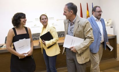Laura Pérez, Uxue Barkos, Adolfo Araiz y José Miguel Nuin.