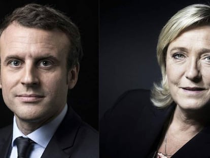 Emmanuel Macron e Marine Le Pen, que se enfrentarão no segundo turno.