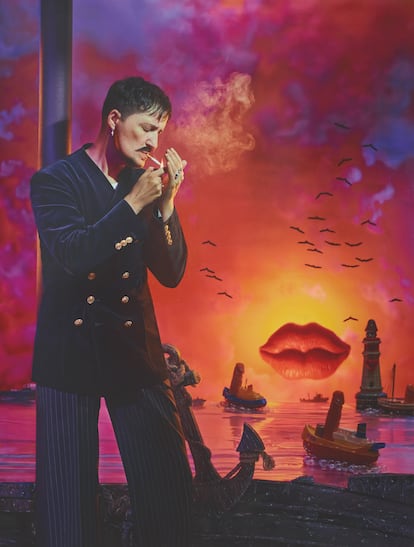 El filósofo, Paul B. Preciado, retratado por Pierre et Gilles: 'Sunset on Uranus', 2022.