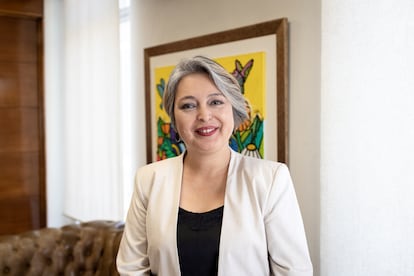 Jeannette Jara, ministra del Trabajo en Chile, en su oficina en el centro de Santiago (Chile), el pasado miércoles.
