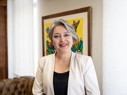 Jeannette Jara, ministra del Trabajo en Chile, en su oficina en el centro de Santiago (Chile), el pasado miércoles.