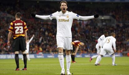 Michu celebra su gol al Bradford.