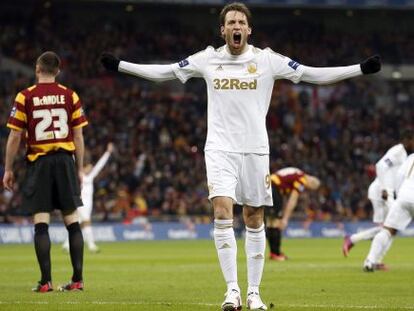 Michu celebra su gol al Bradford.