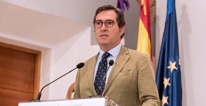 El presidente de la CEOE, Antonio Garamendi. 