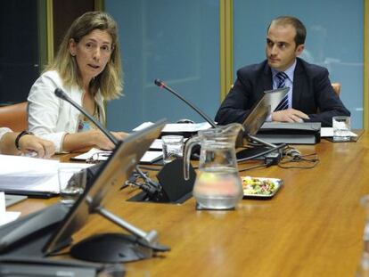 La consejera Ana Oregi, en la comisión del Parlamento sobre el 'fracking'.