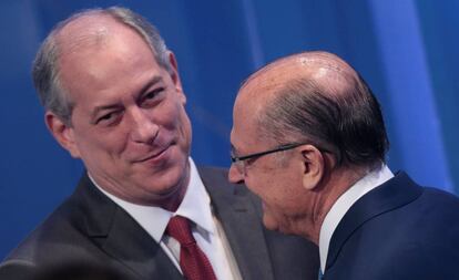 Ciro Gomes e Alckmin no debate da RedeTV!.