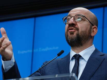 El presidente del Consejo Europeo, Charles Michel, comparece ante la prensa el pasado 16 de octubre en Bruselas.