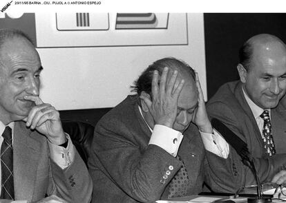 Miquel Roca, Jordi Pujol y Josep Antoni Duran Lleida en 1995.