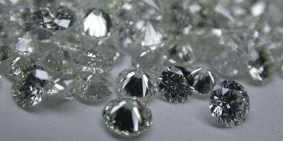 Imagen de diamantes producidos en la fábrica china de Qingdao.