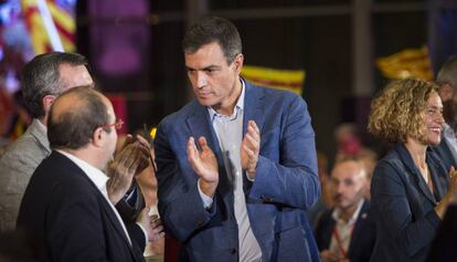 Iceta y Sánchez en un acto en Barcelona en octubre.