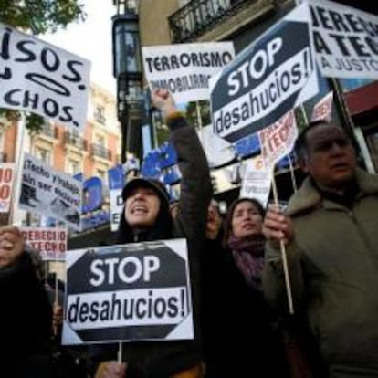 Protesta contra los desahucios en Madrid