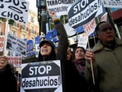 Protesta contra los desahucios en Madrid