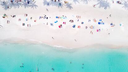 Vista aérea de la playa tailandesa de Haad Rin.