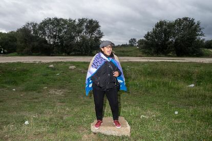 Una aficionada del club Ecuador.