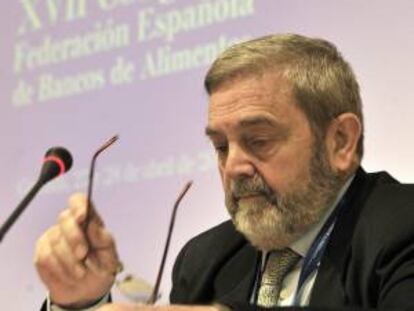 El presidente de la Fundación Banco de Alimentos, Antonio López Barajas, en la inauguración, en Granada, de la XVII asamblea nacional de estas entidades humanitarias. EFE/Archivo