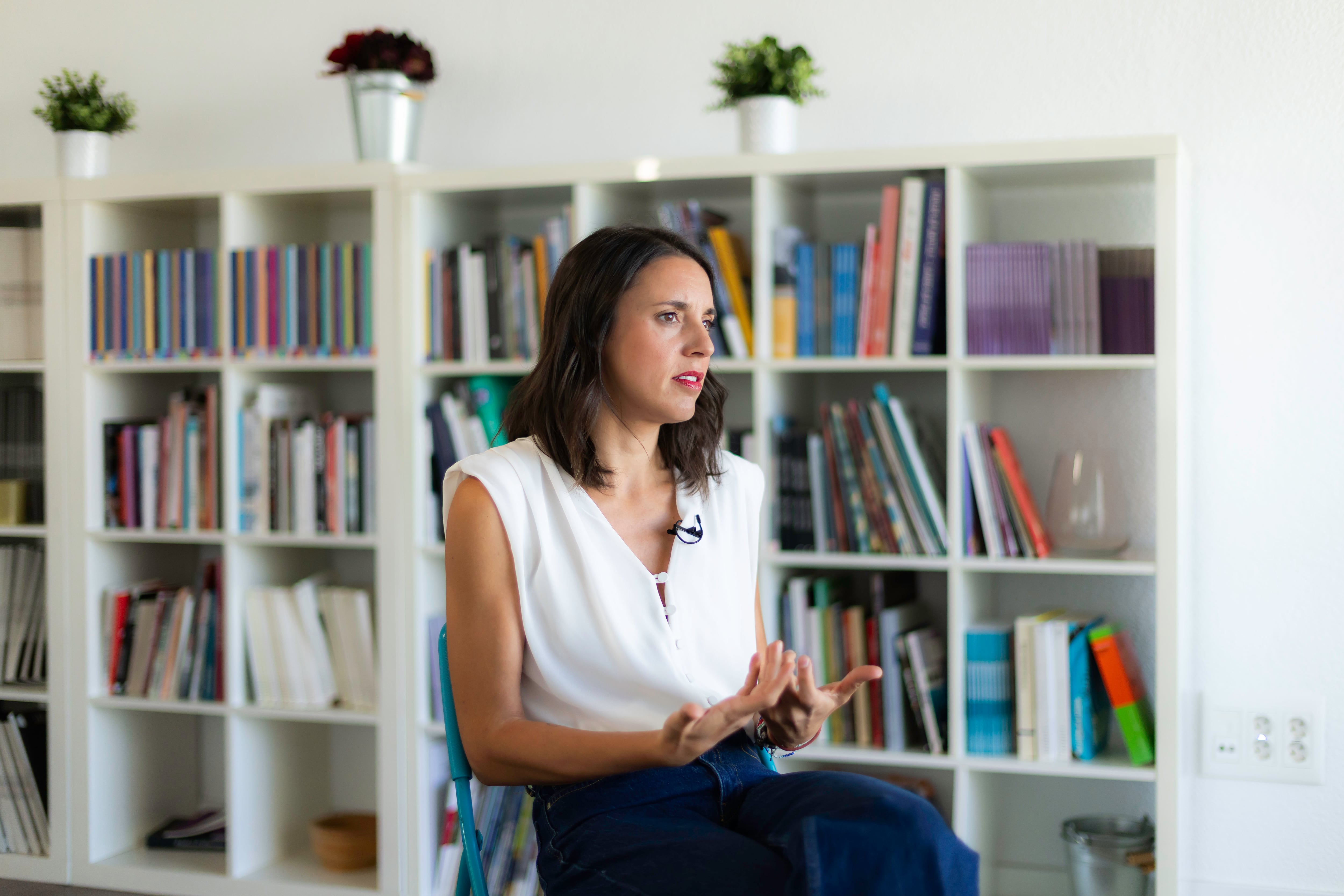 Iene Montero, en un momento de la entrevista, el viernes pasado. 