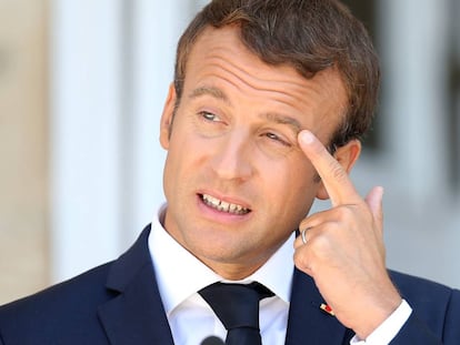 El presidente franc&eacute;s, Emmanuel Macron, en Bulgaria el 25 de agosto  