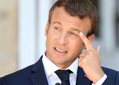 El presidente francés, Emmanuel Macron, en Bulgaria el 25 de agosto