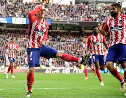 Griezmann celebra el gol marcado ante el Real Madrid.