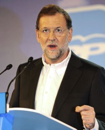 Mariano Rajoy, durante un acto de precampaña en Salamanca.