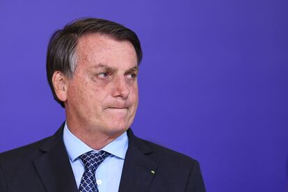 El presidente brasileño, Jair Bolsonaro, este lunes en Brasilia.