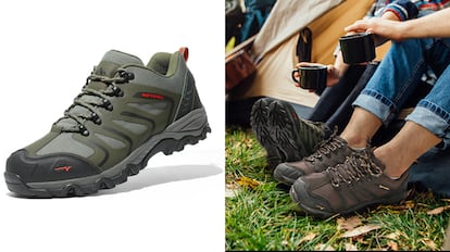 zapatillas de trekking para hombre equipada con entresuela que reduce la fatiga al caminar.