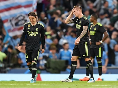 Modric y Kroos, el miércoles después del 2-0 del Manchester City.