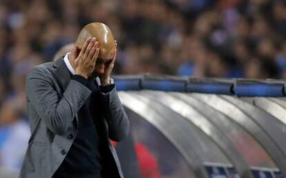 Guardiola, durante el partido ante el Oporto.