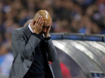 Guardiola, durante el partido ante el Oporto.