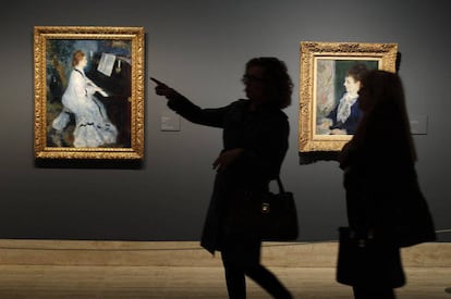 Dos obras de exposición dedicada a Renoir en el Museo Thyssen de Madrid.