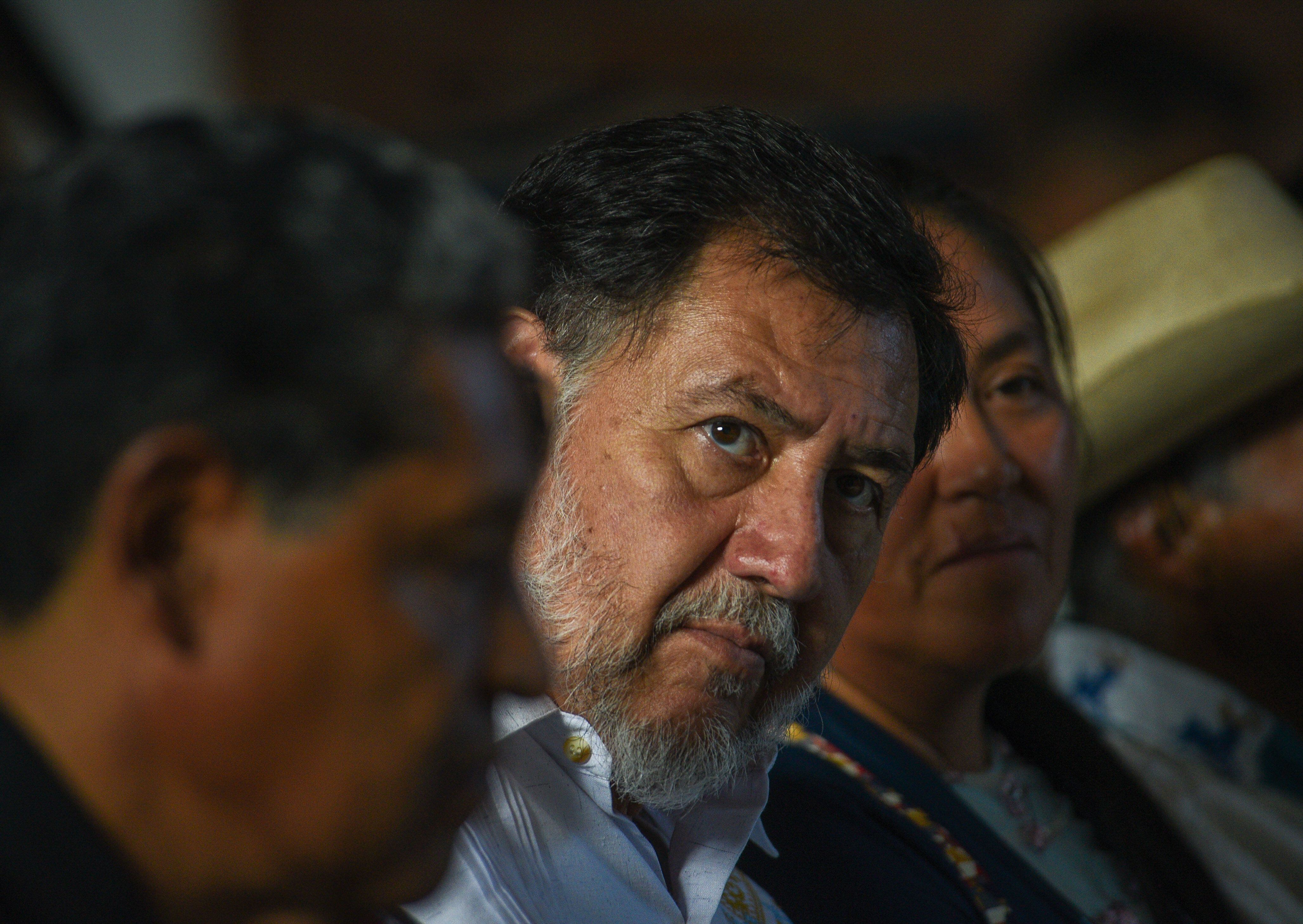 Gerardo Fernández Noroña, durante una asamblea en la ciudad de Toluca, el 7 de julio de 2023. 