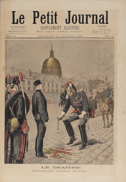 La ilustración 'El traidor. Degradación de Alfred Dreyfus', de Henri Meyer en la portada de 'Le Petit Journal', el 13 de enero de 1895.