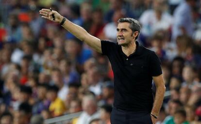 Valverde, en el último partido del Barcelona en el Camp Nou.