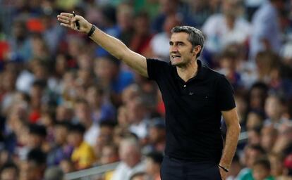 Valverde, en el último partido del Barcelona en el Camp Nou. 