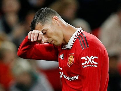 Cristiano Ronaldo, en un partido con el Manchester en Old Trafford el pasado octubre.