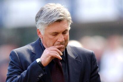 Ancelotti, ayer tras la derrota del Milan ante el Juventus.