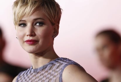 Jennifer Lawrence, durante la promoción de 'Los juegos del hambre: en llamas'.