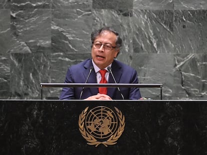 Gustavo Petro, presidente de Colombia, en el Foro Permanente para las Cuestiones Indígenas de la ONU, en abril.