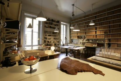 Interior del estudio museo del diseñador Achille Castiglioni, en Milán.