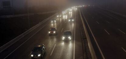 Estado de la circulación en la Nacional I, carretera de Burgos, el lunes.