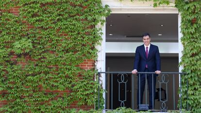 Pedro Sánchez, en los jardines de La Moncloa, en enero de 2023.