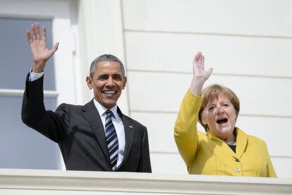 Barack Obama y Angela Merkel, este domingo en Hannover.