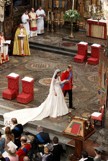 Guillermo y Catalina, al final de la ceremonia.